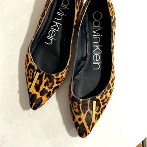 Calvin Klein Leopard Hair spotted Flats 8.5